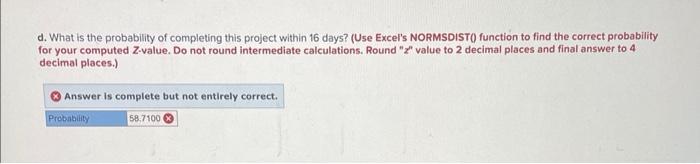 The following represents a project that should be