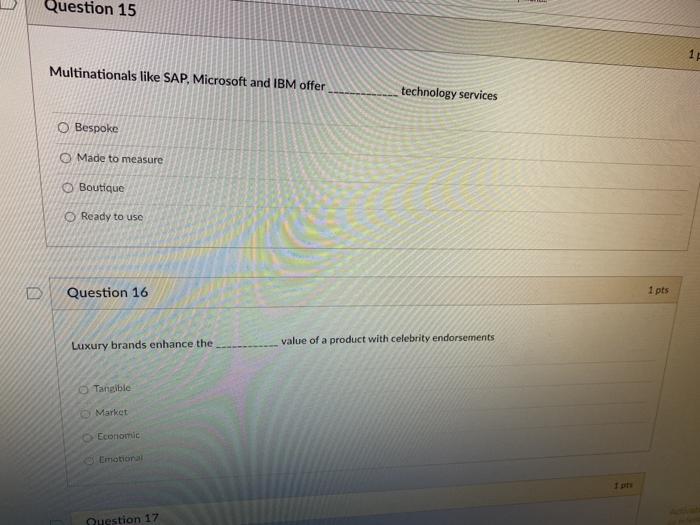 Question 15 1 Multinationals like SAP, Microsoft