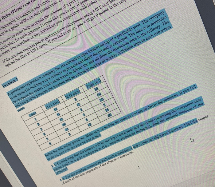 Rules (Please read responsible to complete and