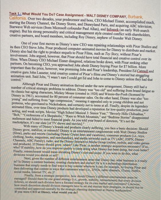 Task 1: What Would You Do? Case Assignment - WALT