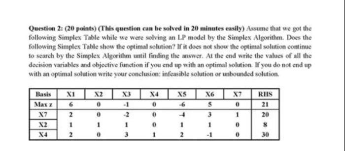 Question 2: (20 points) (This question can be
