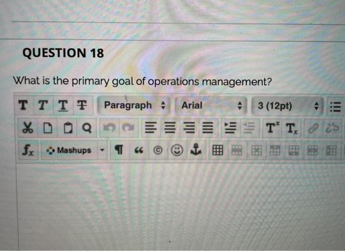 16, 17 & 18 please QUESTION 16 The benchmark for