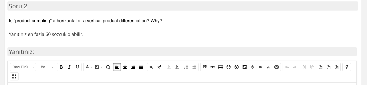 Soru 2 Is "product crimpling" a horizontal or a