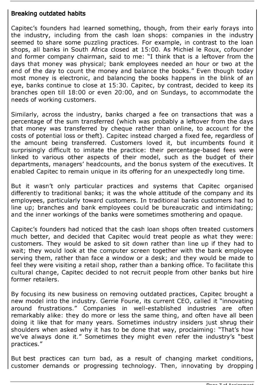 Question 1 [45] Read the article below and answer