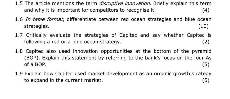 Question 1 [45] Read the article below and answer