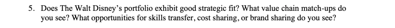 5. Does The Walt Disney's portfolio exhibit good