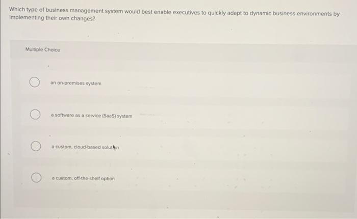 Which type of business management system would