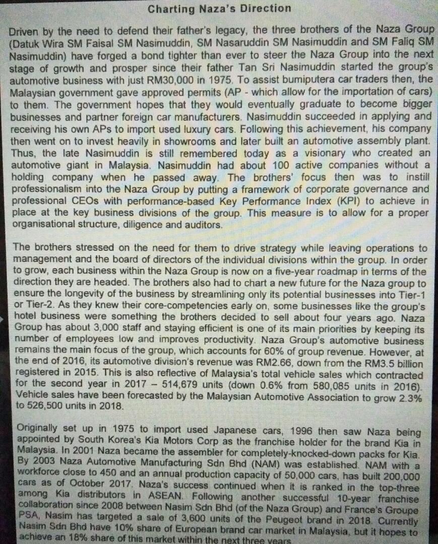 Charting Naza's Direction Driven by the need to