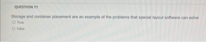 Storage and container placement are an example of