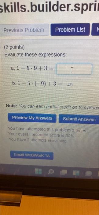 skills.builder.spri Previous Problem Problem List