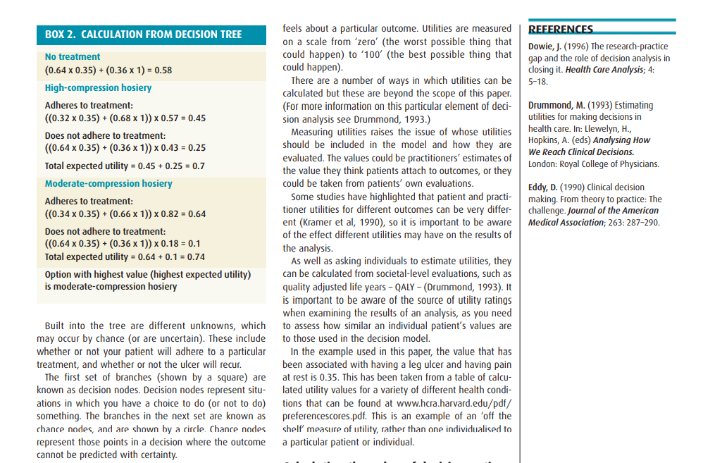 Write a summary about Using decision trees to aid