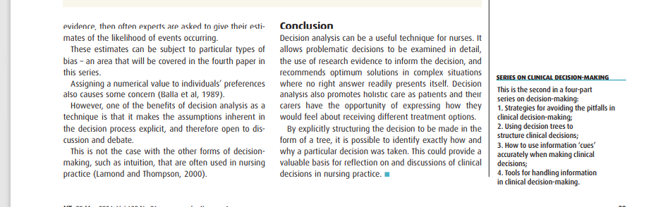 Write a summary about Using decision trees to aid