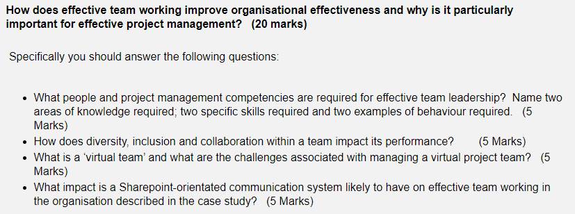 How does effective team working improve