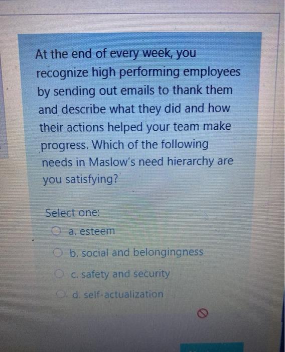 At the end of every week, you recognize high