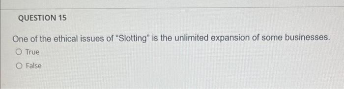 One of the ethical issues of "Slotting" is the