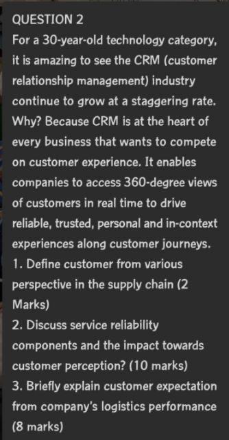 QUESTION 2 For a 30-year-old technology category,