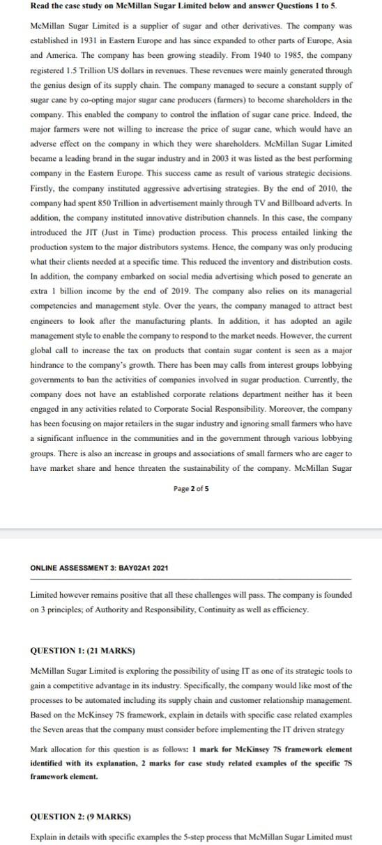 Read the case study on McMillan Sugar Limited