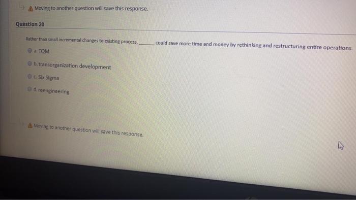 Moving to another question will save this