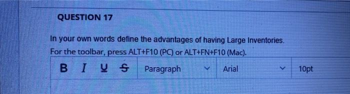 17, answer asap QUESTION 17 In your own words