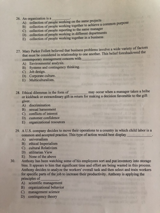 1. Evidence based management involves making