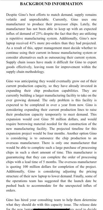 PROBLEM STATEMENT Gino is an American