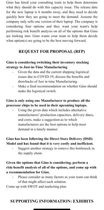 PROBLEM STATEMENT Gino is an American