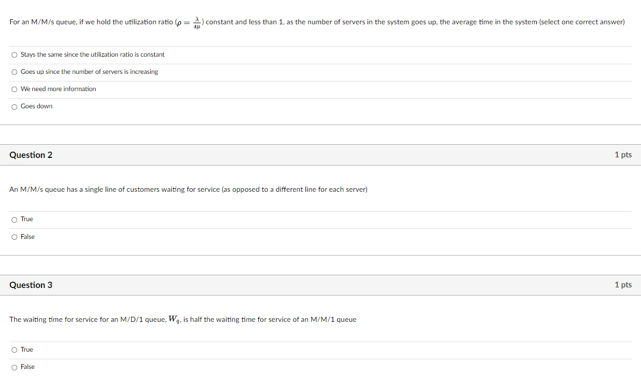 For an M/M/s queue, if we hold the utilization