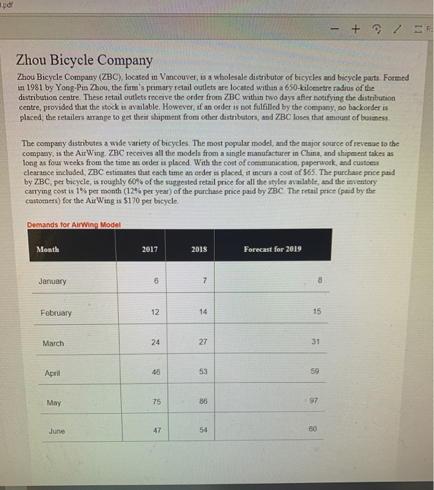 0.pdf - + / CF Zhou Bicycle Company Zhou Bicycle