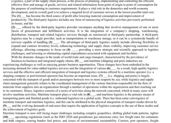 (Please write all your answers on the answer