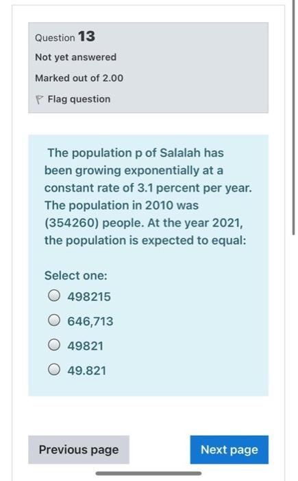 Question 13 Not yet answered Marked out of 2.00 P