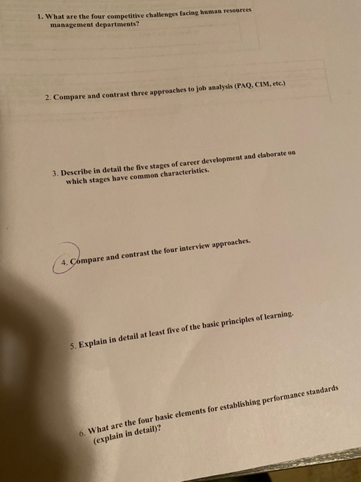 1. What are the four competitive challenges