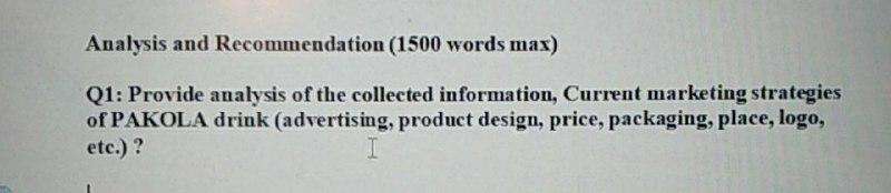 i need the answer quickly Analysis and