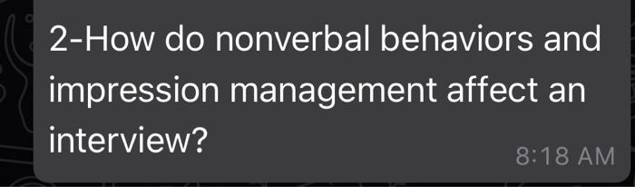 2-How do nonverbal behaviors and impression