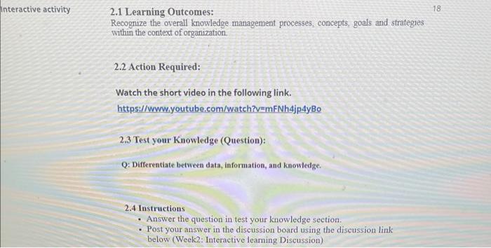 Differentiate between data, information, and
