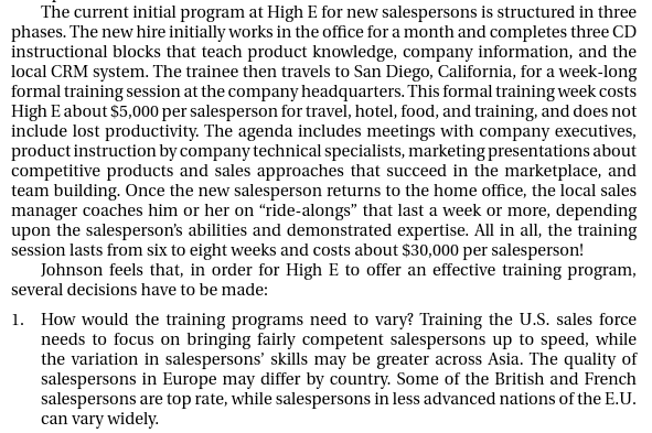 1- Would you evaluate the training program? What