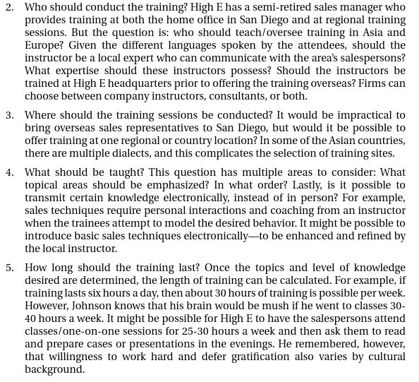 1- Would you evaluate the training program? What