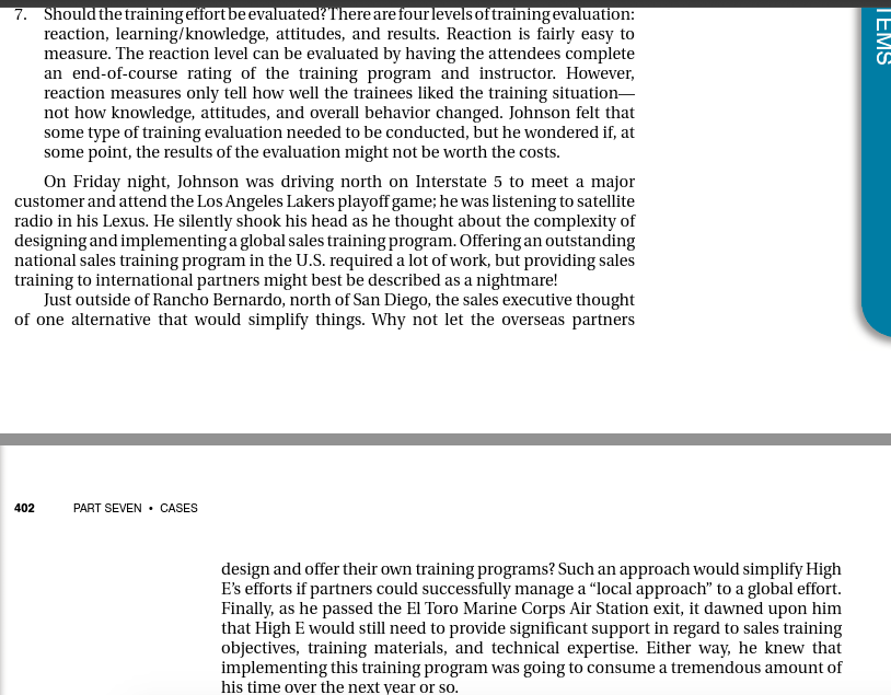 1- Would you evaluate the training program? What