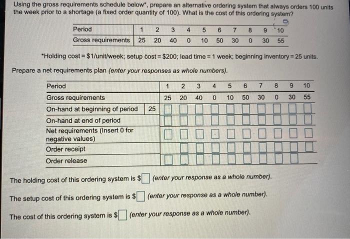 please show the work and equations Using the