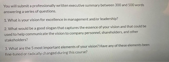 You will submit a professionally written