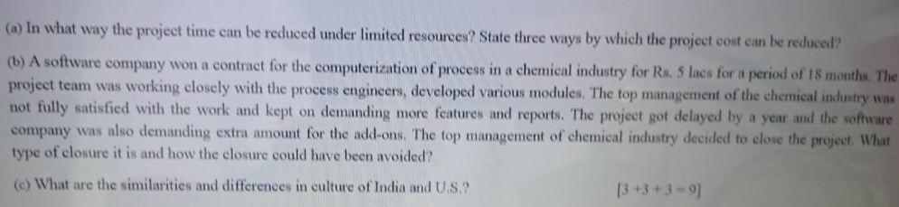 (a) In what way the project time can be reduced