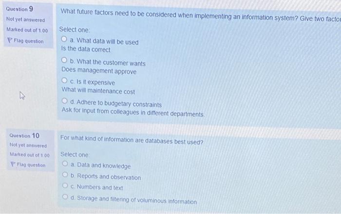 please solve them fast What future factors need