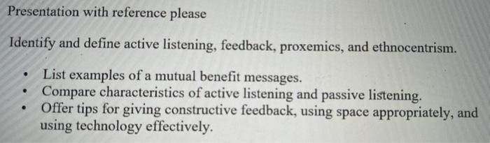 Presentation with reference please Identify and