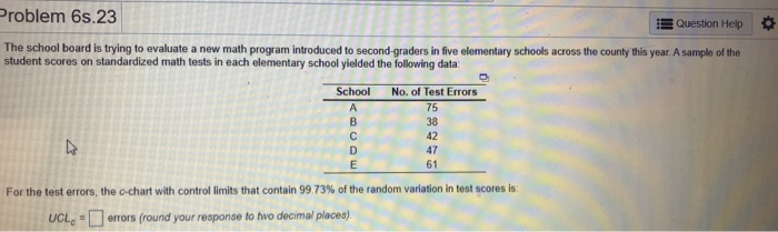Problem 6s.23 Question Help The school board is