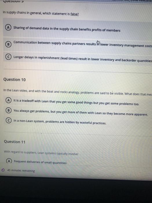 QueSLUIT View atte In supply chains in general,