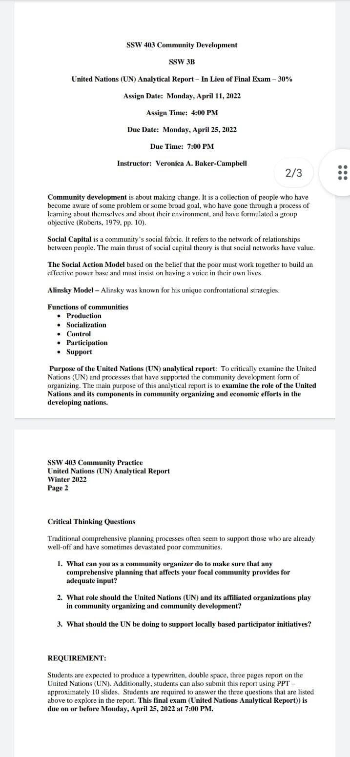 please do it as soon as possible!! SSW 403