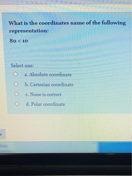 What is the coordinates name of the following