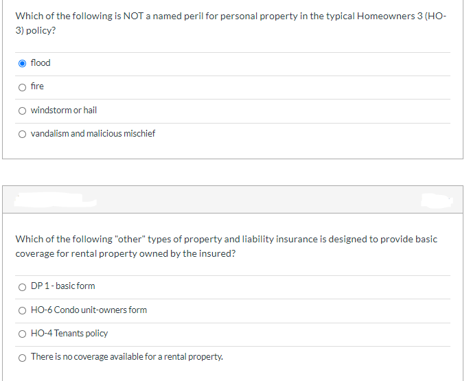 Which of the following is NOT a named peril for