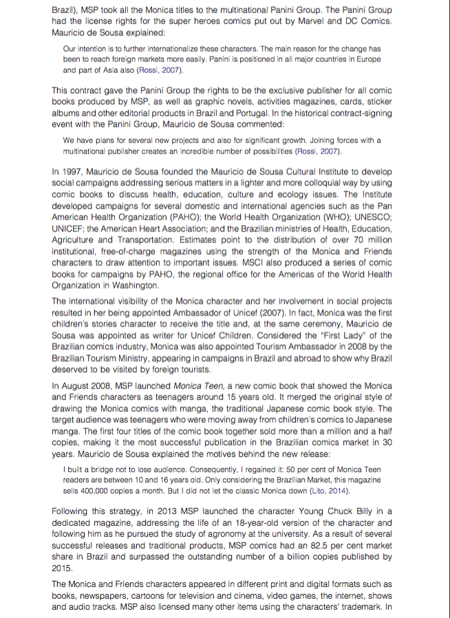 Question 1 Using relevant internationalisation