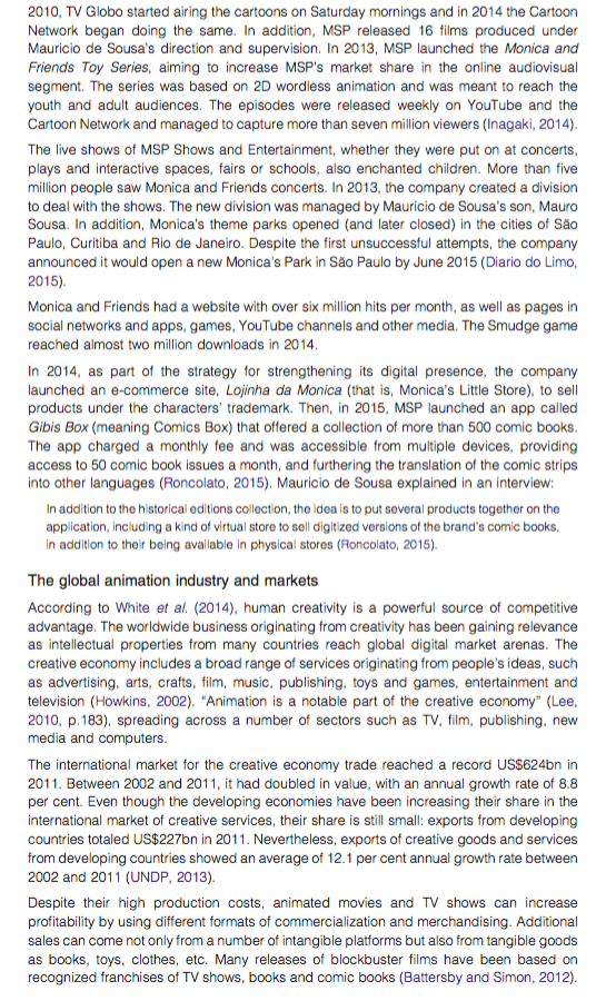 Question 1 Using relevant internationalisation