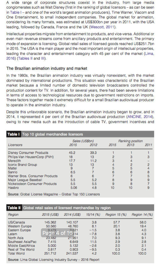 Question 1 Using relevant internationalisation